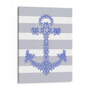Ancla De Estrellas De Mar Azul En Gris Y Blanco. - Fab Funky | Cuadro decorativo de Canvas Lab