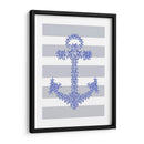 Ancla De Estrellas De Mar Azul En Gris Y Blanco. - Fab Funky | Cuadro decorativo de Canvas Lab