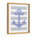 Ancla De Estrellas De Mar Azul En Gris Y Blanco. - Fab Funky | Cuadro decorativo de Canvas Lab
