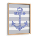 Ancla De Estrellas De Mar Azul En Gris Y Blanco. - Fab Funky | Cuadro decorativo de Canvas Lab