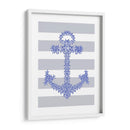 Ancla De Estrellas De Mar Azul En Gris Y Blanco. - Fab Funky | Cuadro decorativo de Canvas Lab
