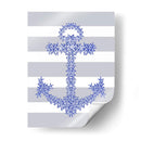 Ancla De Estrellas De Mar Azul En Gris Y Blanco. - Fab Funky | Cuadro decorativo de Canvas Lab