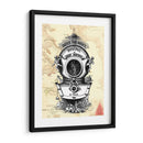 Casco De Buceo En El Mapa - Fab Funky | Cuadro decorativo de Canvas Lab