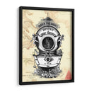 Casco De Buceo En El Mapa - Fab Funky | Cuadro decorativo de Canvas Lab
