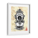 Casco De Buceo En El Mapa - Fab Funky | Cuadro decorativo de Canvas Lab