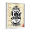 Casco De Buceo En El Mapa - Fab Funky | Cuadro decorativo de Canvas Lab