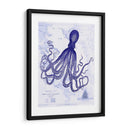 Octopus Azul 1 En Mapa Náutico - Fab Funky | Cuadro decorativo de Canvas Lab