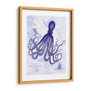 Octopus Azul 1 En Mapa Náutico - Fab Funky | Cuadro decorativo de Canvas Lab