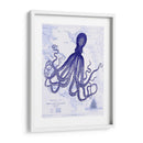 Octopus Azul 1 En Mapa Náutico - Fab Funky | Cuadro decorativo de Canvas Lab