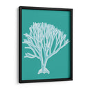 Coral 2 Blanco En Turquesa - Fab Funky | Cuadro decorativo de Canvas Lab