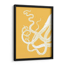 Octopus Tentáculos Blanco En Mostaza - Fab Funky | Cuadro decorativo de Canvas Lab