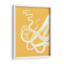 Octopus Tentáculos Blanco En Mostaza - Fab Funky | Cuadro decorativo de Canvas Lab