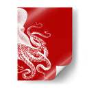 Octopus Rojo Y Blanco B - Fab Funky | Cuadro decorativo de Canvas Lab