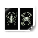 Cangrejos En Negro En 2 Paneles - Fab Funky | Cuadro decorativo de Canvas Lab