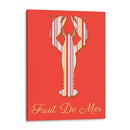 Langosta De Fruit De Mer En Coral - Fab Funky | Cuadro decorativo de Canvas Lab