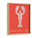 Langosta De Fruit De Mer En Coral - Fab Funky | Cuadro decorativo de Canvas Lab
