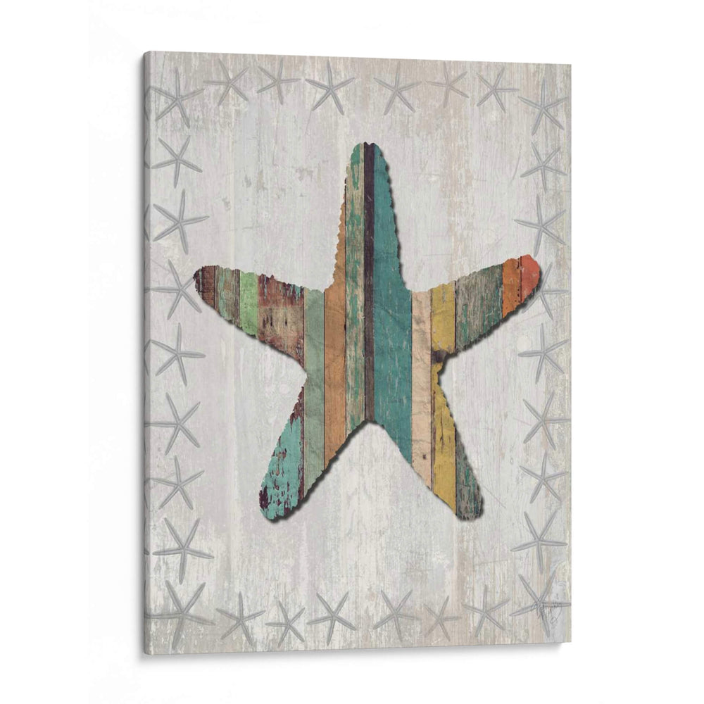 Starfish De Estilo De Madera Angustiado 1 - Fab Funky | Cuadro decorativo de Canvas Lab