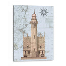 Faro Y Casa En Mapa Náutico. - Fab Funky | Cuadro decorativo de Canvas Lab