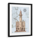 Faro Y Casa En Mapa Náutico. - Fab Funky | Cuadro decorativo de Canvas Lab