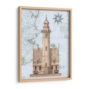 Faro Y Casa En Mapa Náutico. - Fab Funky | Cuadro decorativo de Canvas Lab