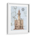 Faro Y Casa En Mapa Náutico. - Fab Funky | Cuadro decorativo de Canvas Lab