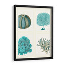Corales Azules Y Erizos De Mar En 4 Paneles. - Fab Funky | Cuadro decorativo de Canvas Lab