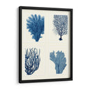 Impresión De Coral Azul En 4 Paneles - Fab Funky | Cuadro decorativo de Canvas Lab