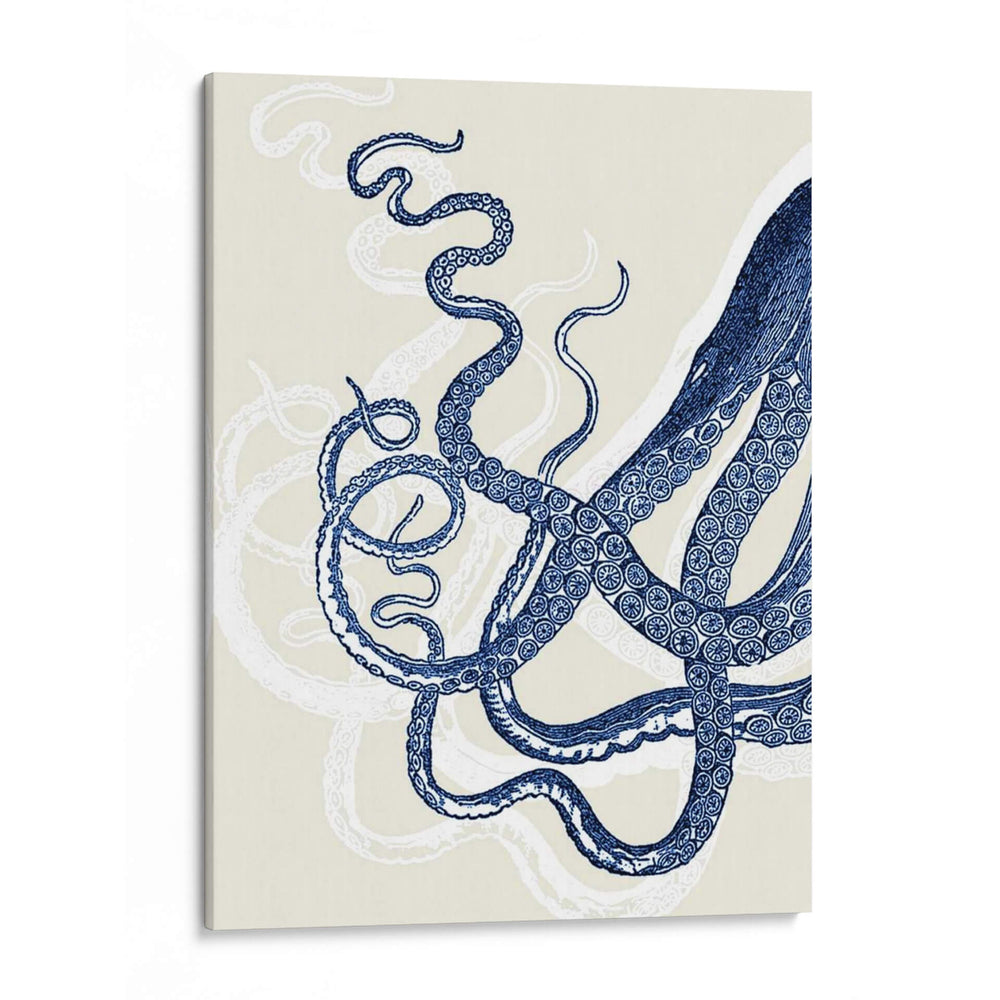 Pulpo Estampado Azul En Crema A - Fab Funky | Cuadro decorativo de Canvas Lab