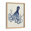 Pulpo Estampado Azul En Crema C - Fab Funky | Cuadro decorativo de Canvas Lab