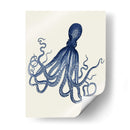 Pulpo Estampado Azul En Crema C - Fab Funky | Cuadro decorativo de Canvas Lab