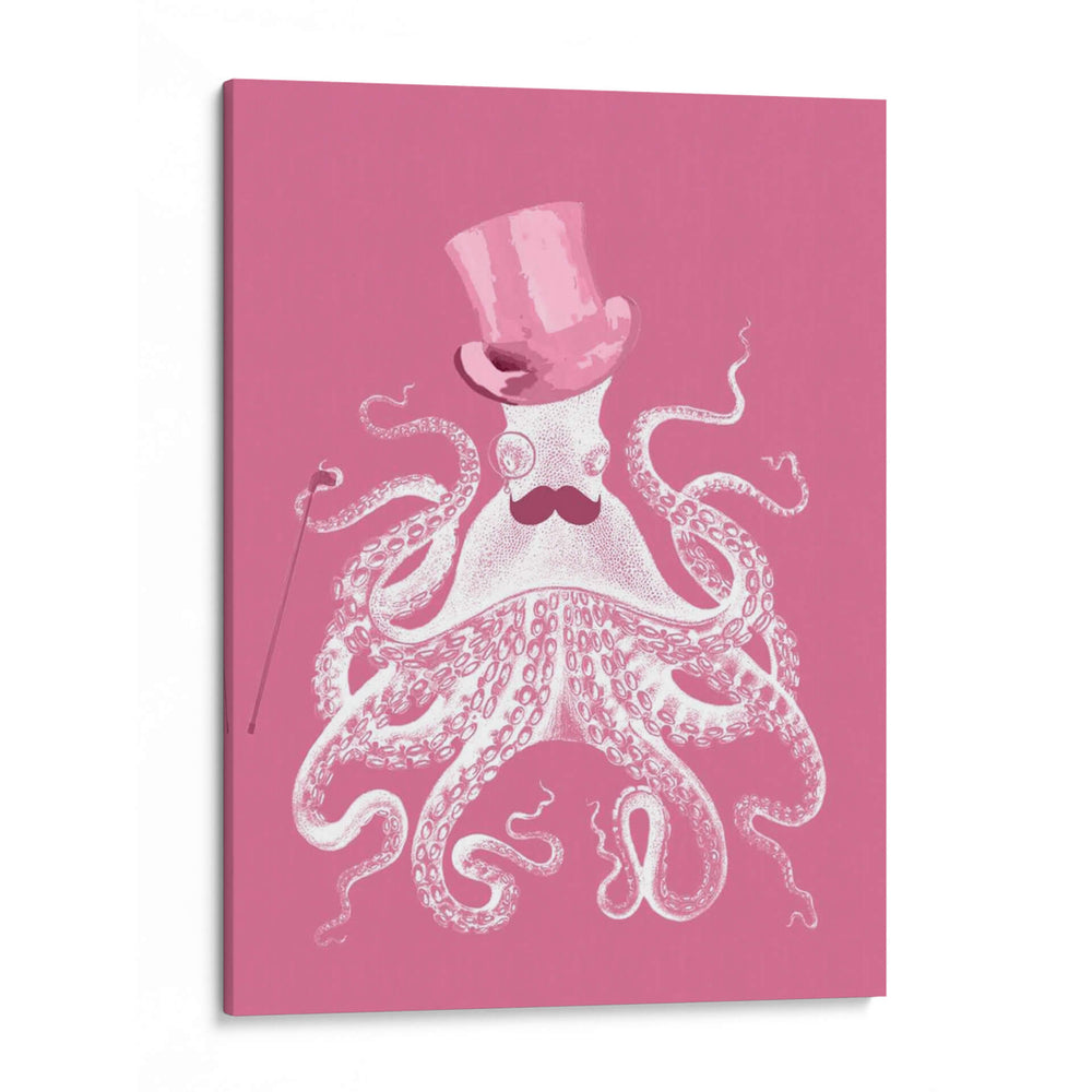 Octopus Blanco En Rosa A - Fab Funky | Cuadro decorativo de Canvas Lab