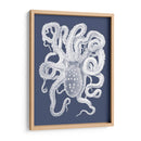 Pulpo Blanco En El Azul Índigo A - Fab Funky | Cuadro decorativo de Canvas Lab