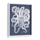 Pulpo Blanco En El Azul Índigo A - Fab Funky | Cuadro decorativo de Canvas Lab
