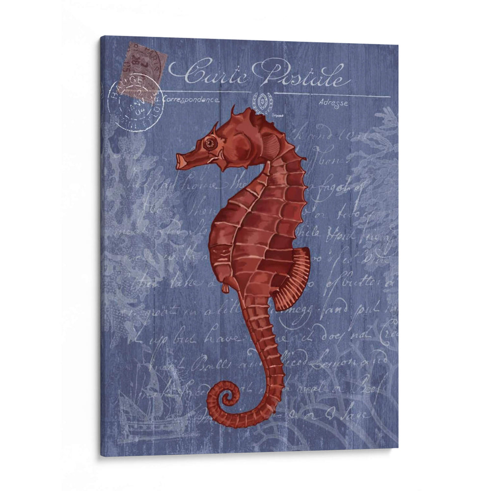 Postal De Playa Roja En Azul B - Fab Funky | Cuadro decorativo de Canvas Lab