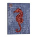 Postal De Playa Roja En Azul B - Fab Funky | Cuadro decorativo de Canvas Lab