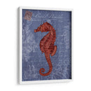 Postal De Playa Roja En Azul B - Fab Funky | Cuadro decorativo de Canvas Lab