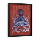 Octopus Prohibición Octopus En Rojo - Fab Funky | Cuadro decorativo de Canvas Lab