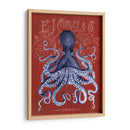 Octopus Prohibición Octopus En Rojo - Fab Funky | Cuadro decorativo de Canvas Lab