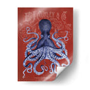 Octopus Prohibición Octopus En Rojo - Fab Funky | Cuadro decorativo de Canvas Lab
