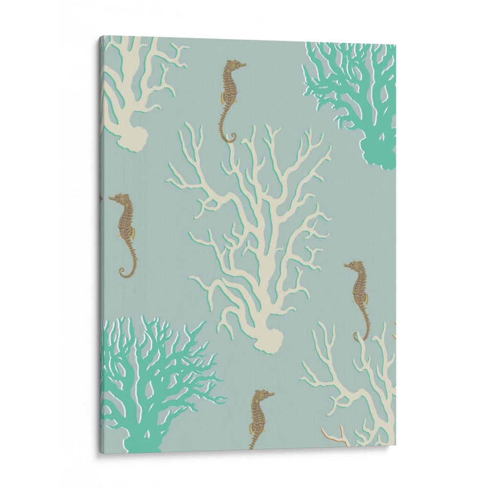 Coral Y Seahorse En Seafoam - Fab Funky | Cuadro decorativo de Canvas Lab