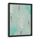 Coral Y Seahorse En Seafoam - Fab Funky | Cuadro decorativo de Canvas Lab