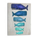 Ballena Familia Azul En Blanco - Fab Funky | Cuadro decorativo de Canvas Lab