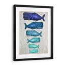 Ballena Familia Azul En Blanco - Fab Funky | Cuadro decorativo de Canvas Lab