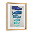 Ballena Familia Azul En Blanco - Fab Funky | Cuadro decorativo de Canvas Lab