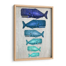 Ballena Familia Azul En Blanco - Fab Funky | Cuadro decorativo de Canvas Lab