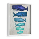 Ballena Familia Azul En Blanco - Fab Funky | Cuadro decorativo de Canvas Lab