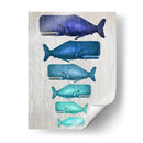Ballena Familia Azul En Blanco - Fab Funky | Cuadro decorativo de Canvas Lab