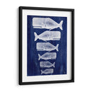 Familia Ballena Blanco En Azul - Fab Funky | Cuadro decorativo de Canvas Lab
