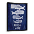 Familia Ballena Blanco En Azul - Fab Funky | Cuadro decorativo de Canvas Lab