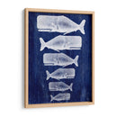 Familia Ballena Blanco En Azul - Fab Funky | Cuadro decorativo de Canvas Lab